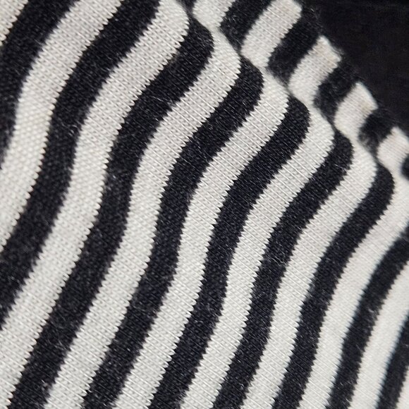 Black & White Striped Asymmetrical Hem Short-Sleeve Dress By Philosophy Size XS - Picture 6 of 11